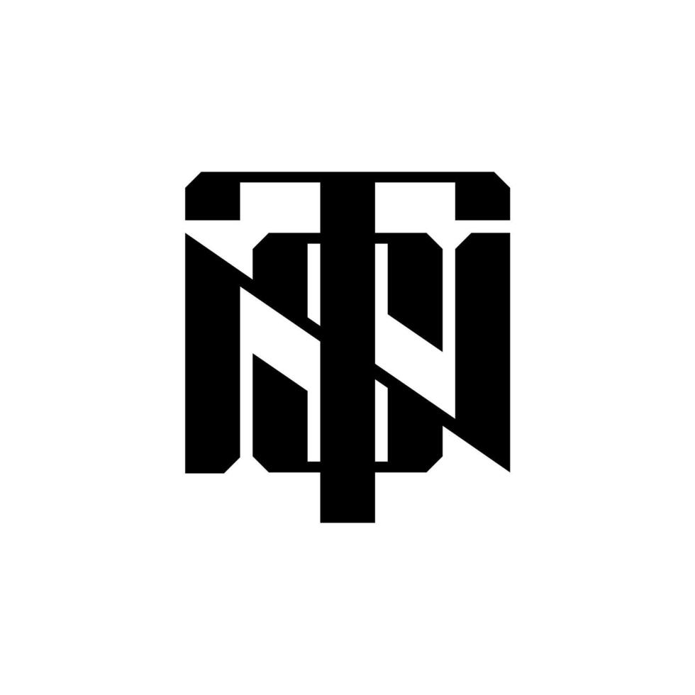 första monogram brev tsn nts logotyp design vektor