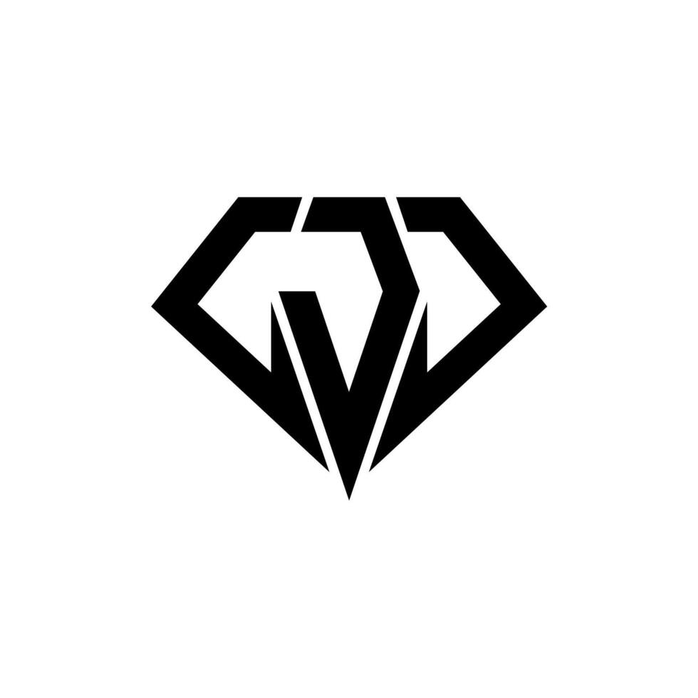 Brief j Logo. Brief und Diamant Schmuck Juwel Logo Design vektor