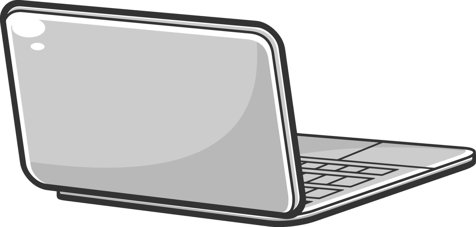 Karikatur Laptop. Vektor Hand gezeichnet Illustration isoliert auf transparent Hintergrund