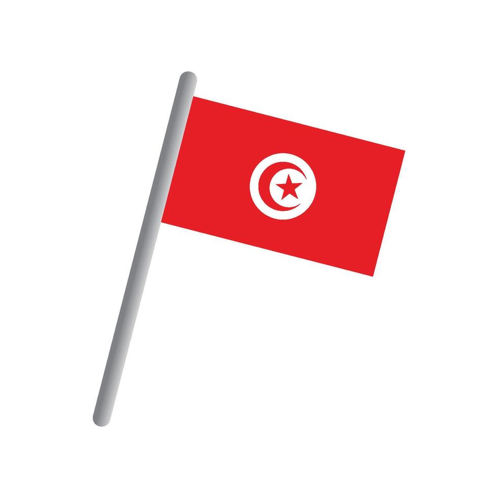 tunisien flagga ikon vektor