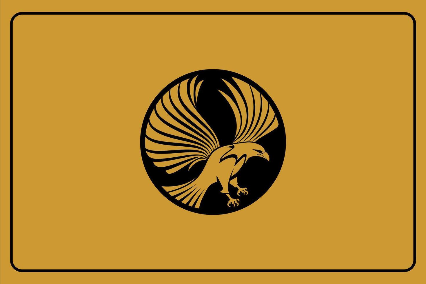 Vektor Symbol kreisförmig Adler Symbol mit golden Hintergrund