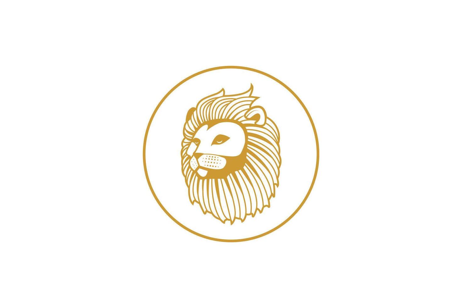 vektor logotyp företag gyllene lejon symbol elegant vit bakgrund