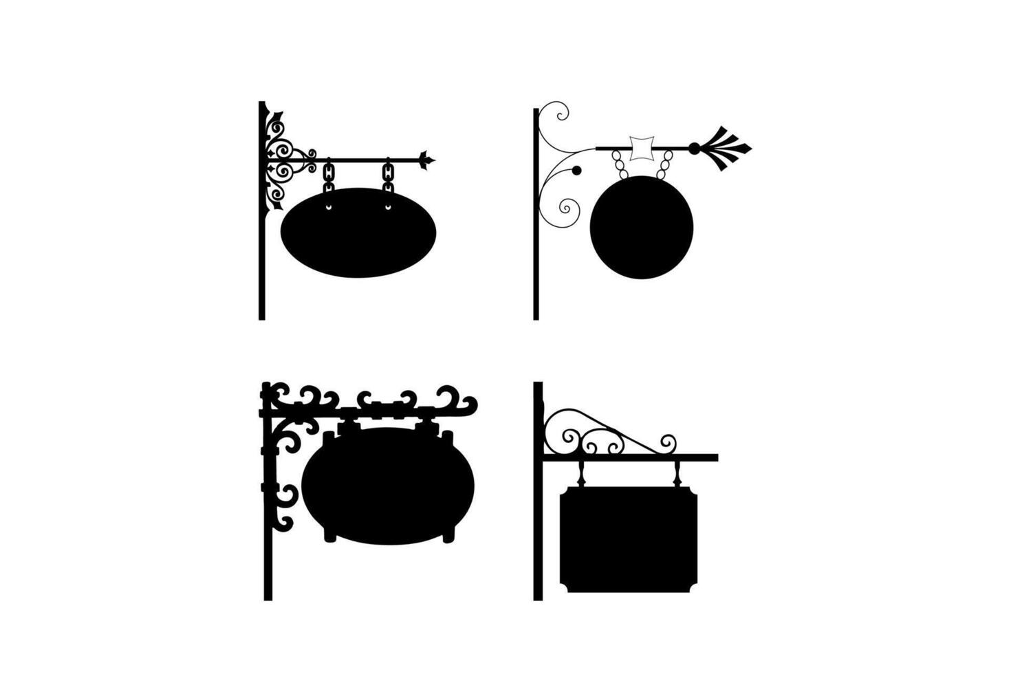 einstellen retro Platten Silhouette Vektoren Weiß Hintergrund