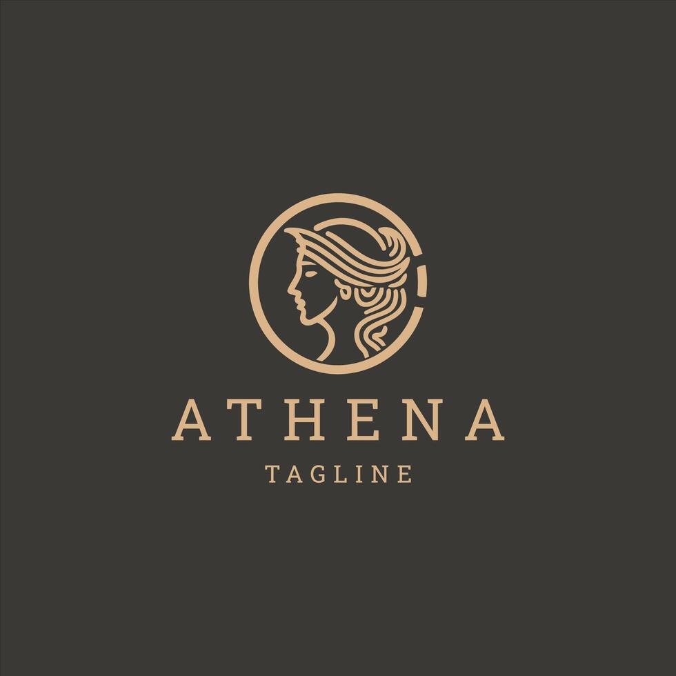 ai genererad athena de gudinna vektor logotyp design