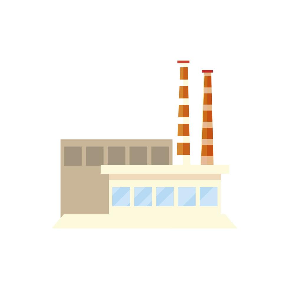 Fabrik Industriegebäude Piktogramm isoliertes Design vektor