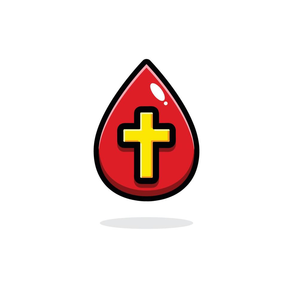 blod av Jesus christ med en korsa symbol vektor