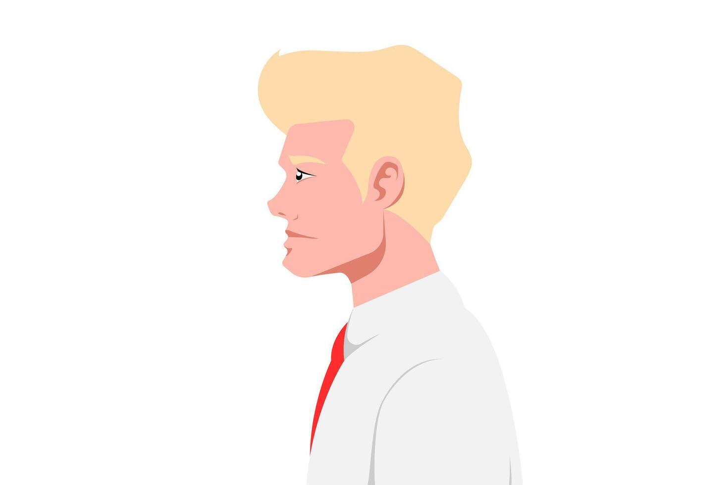 sida se, affärsman avatar profil på isolerat bakgrund, vektor illustration.