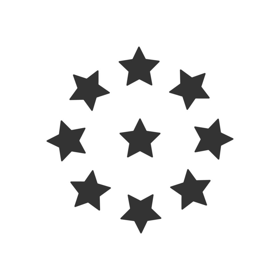 Sterne im Kreis Symbol isoliert Vektor Illustration.