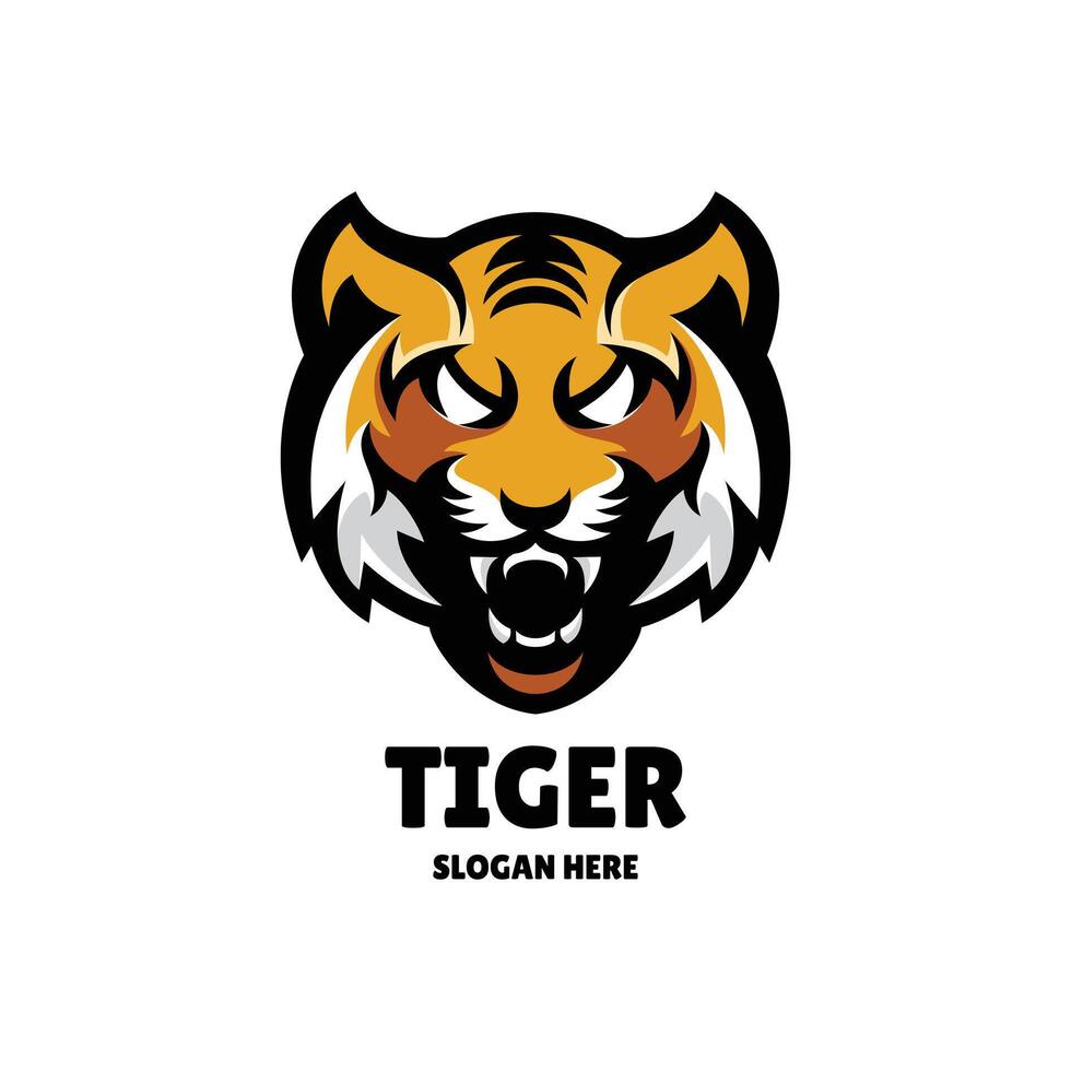 Tiger Maskottchen Logo Design Illustration vektor