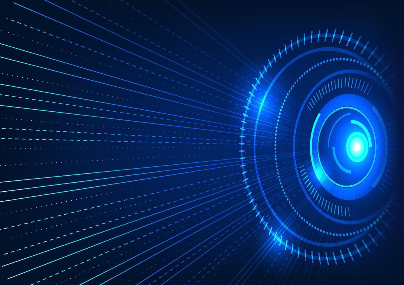 abstrakt bakgrund teknologi, avancerad cirkel med rader löpning genom den representerar de teknologi av sändning data till de systemet för bearbetning enligt till instruktioner. vektor illustration