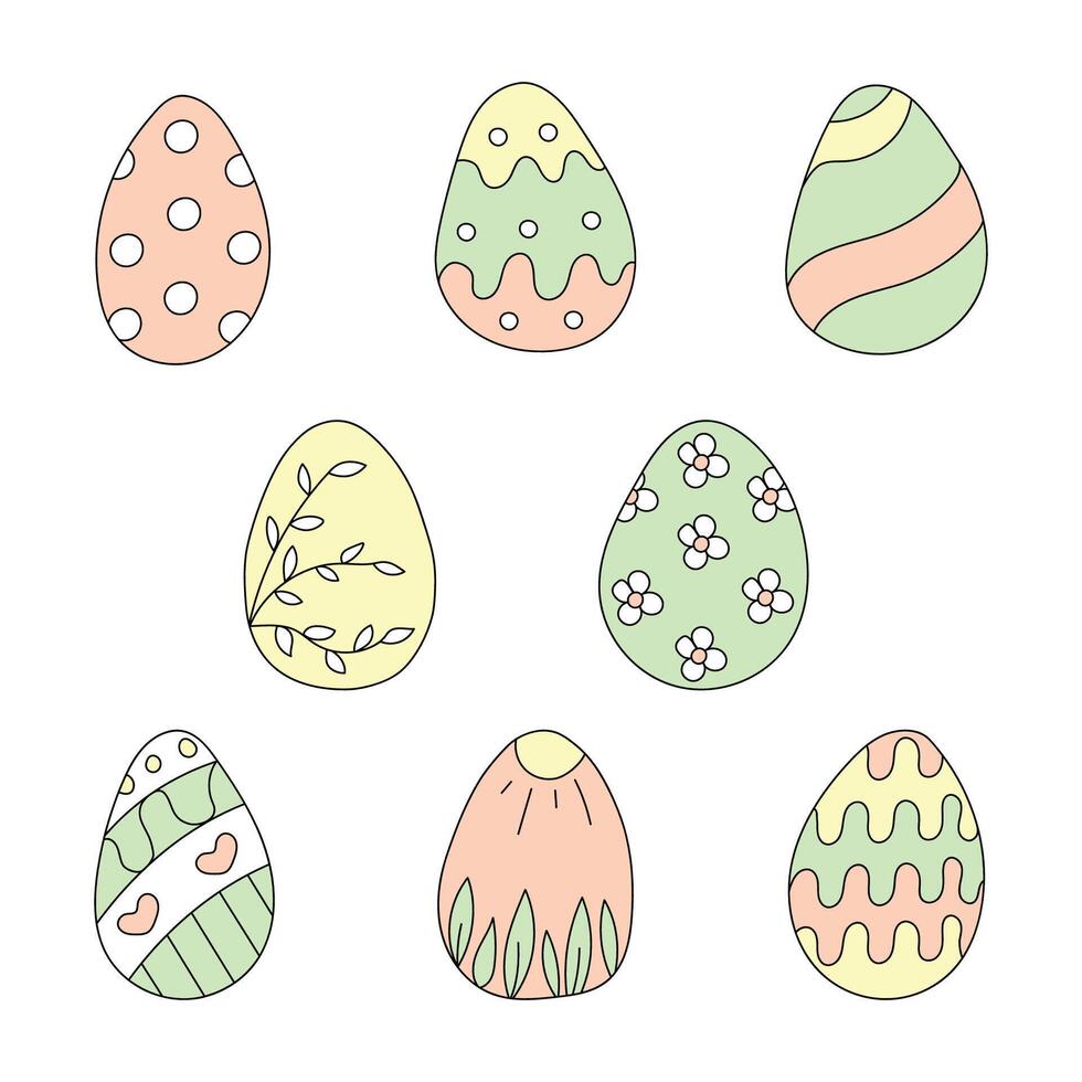 Ostern Ei Satz. Vektor Illustration.