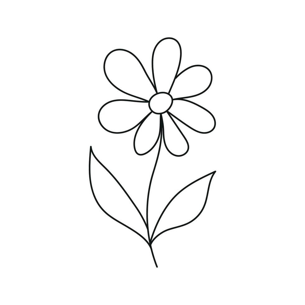 Blume. Vektor Illustration im Gekritzel Stil. isoliert auf Weiß Hintergrund