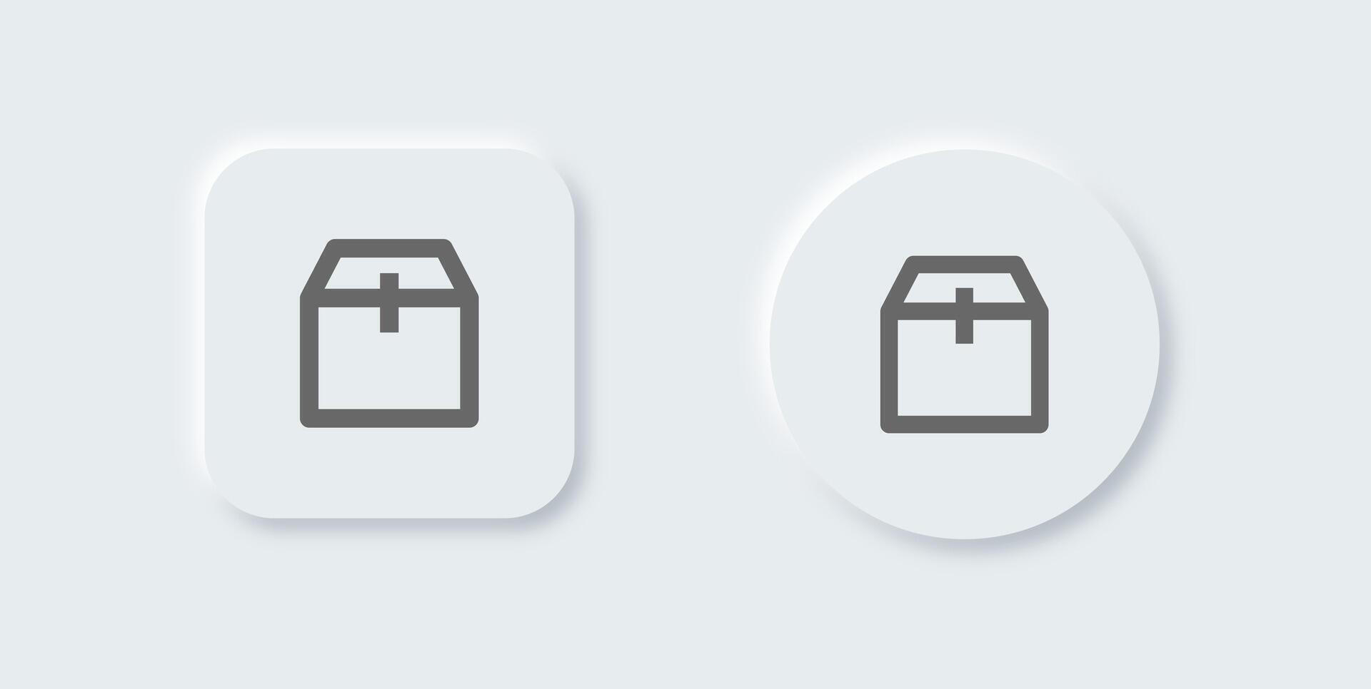paket linje ikon i neomorf design stil. frakt låda tecken vektor illustration.