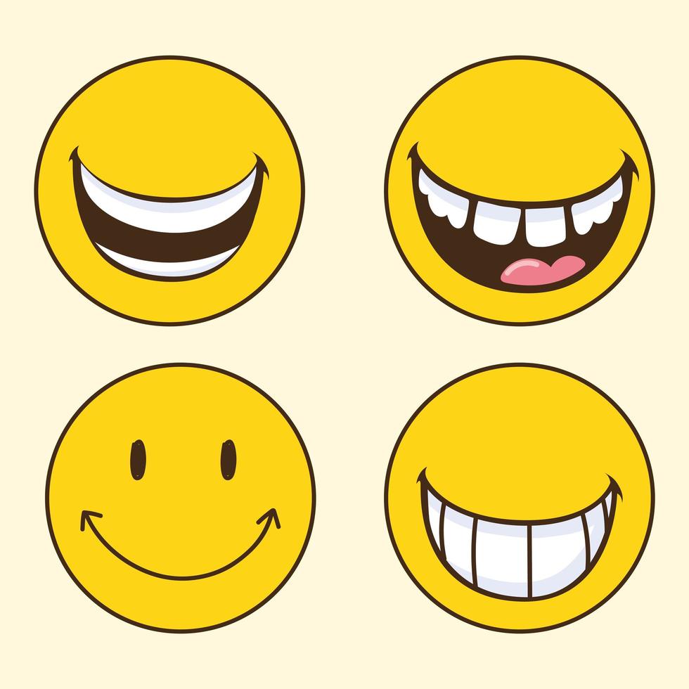 Emoticons lächeln glücklich vektor