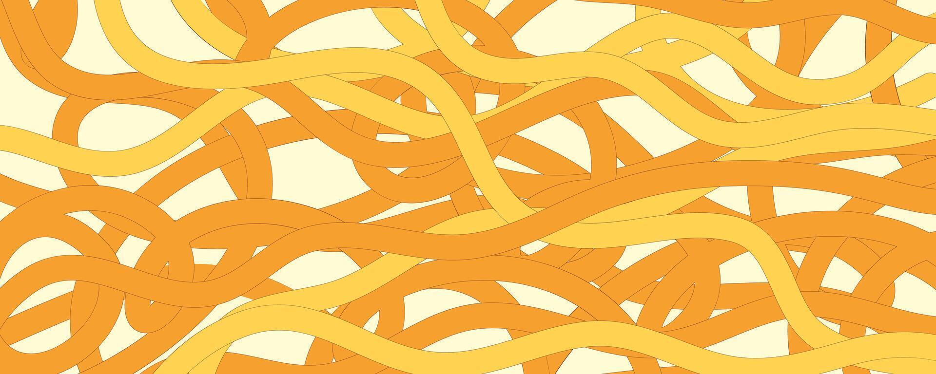 nudel Ramen mönster bakgrund. pasta mat textur spaghetti geometrisk. abstrakt Ramen prydnad. platt vektor illustration. Vinka textur bakgrund