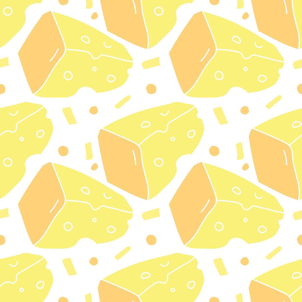nahtlos Käse Muster. Zeichnung Gekritzel Hintergrund mit Käse vektor