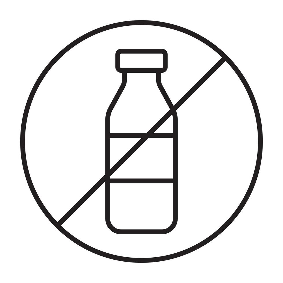 Nein Plastik Flasche Linie Symbol. vektor