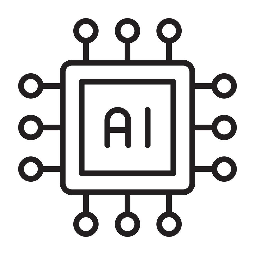 künstlich Intelligenz ai Prozessor Chip Symbol. vektor