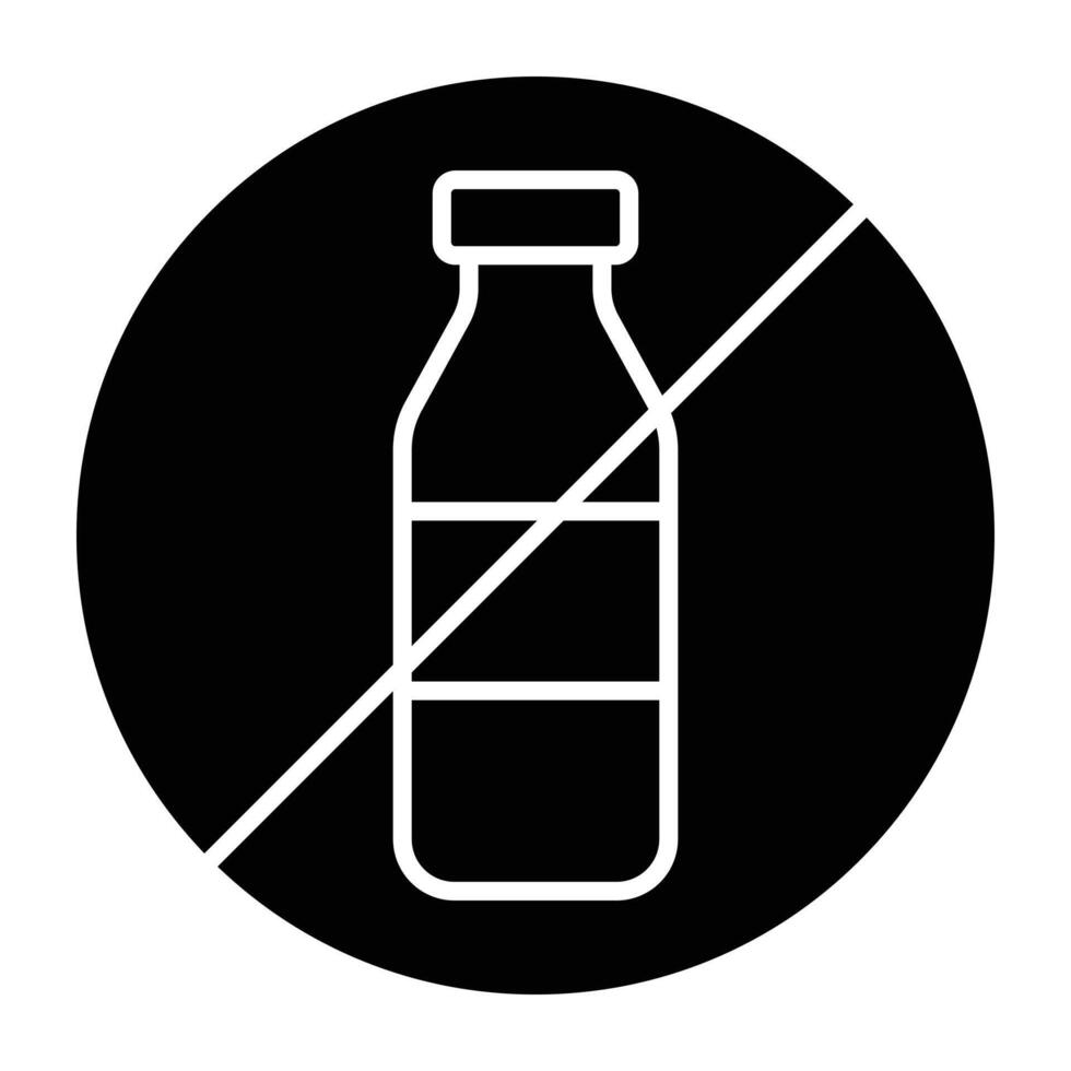 Nein Plastik Flasche Symbol. vektor