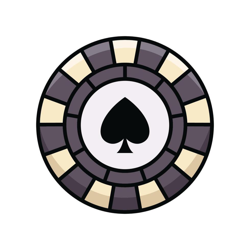 poker chip ikon vektor design mall i vit bakgrund