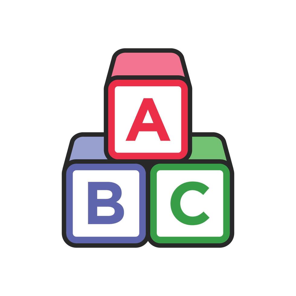 ABC kuber ikon vektor design mall i vit bakgrund