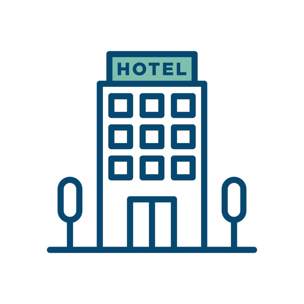Hotel Gebäude Symbol Vektor Design Vorlage im Weiß Hintergrund