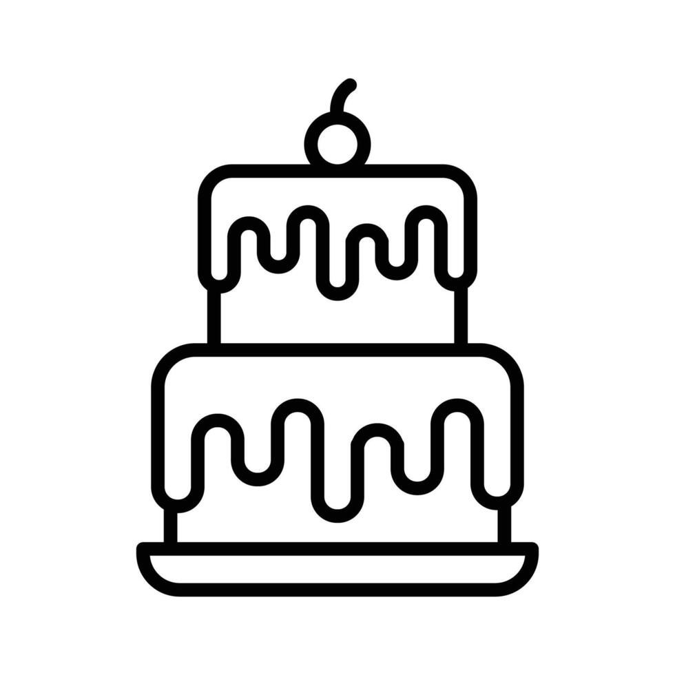 födelsedag kaka ikon vektor design mall i vit bakgrund