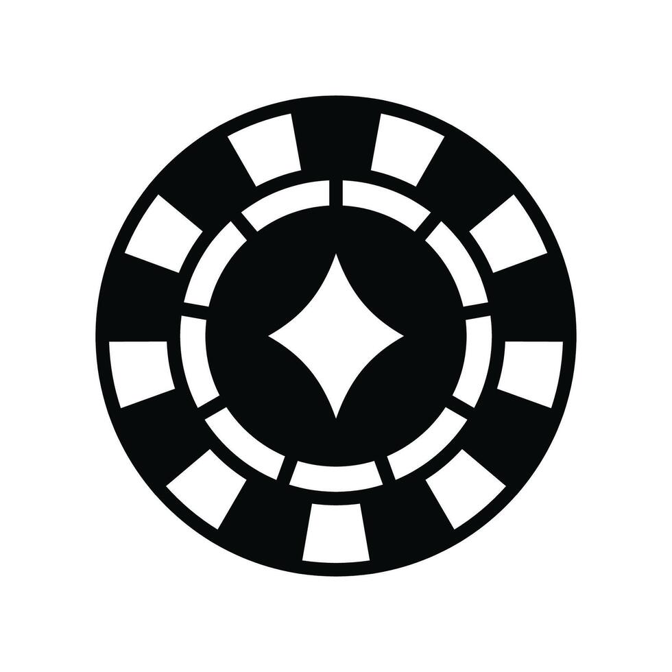 poker chip ikon vektor design mall i vit bakgrund