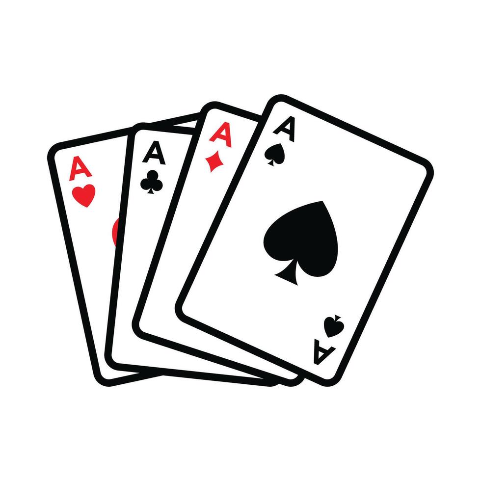 poker kort ikon vektor design mall i vit bakgrund