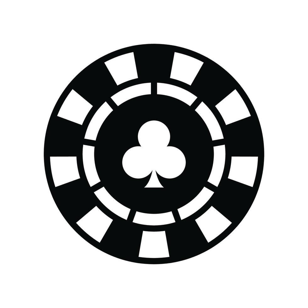 poker chip ikon vektor design mall i vit bakgrund