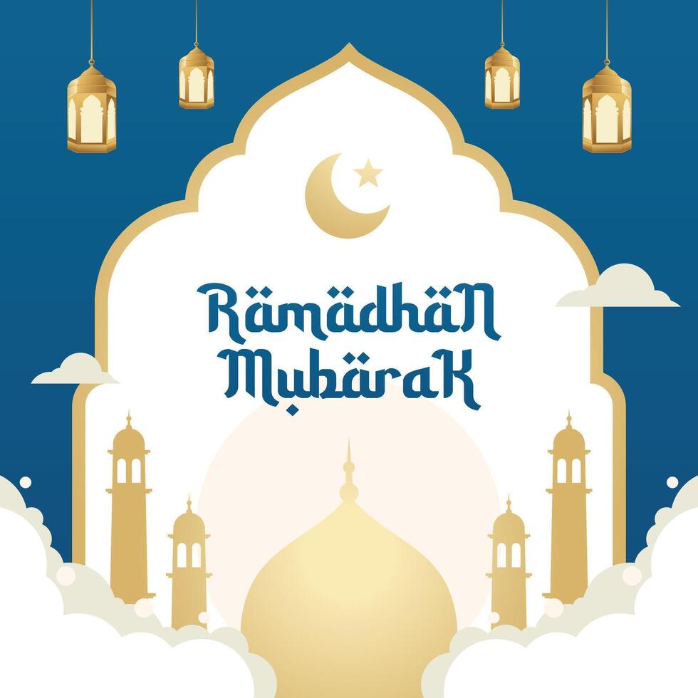 Ramadan Mubarak Vektor Design Vorlage gut zum Feier Verwendung. islamisch Design Element. eben Design. Vektor eps 10.