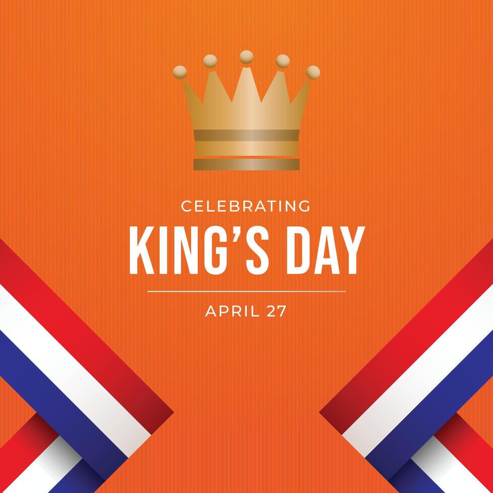 kungens dag vektor mall Bra för celebratiob användande. amsterdam kungens dag. platt kung krona design. vektor eps 10.