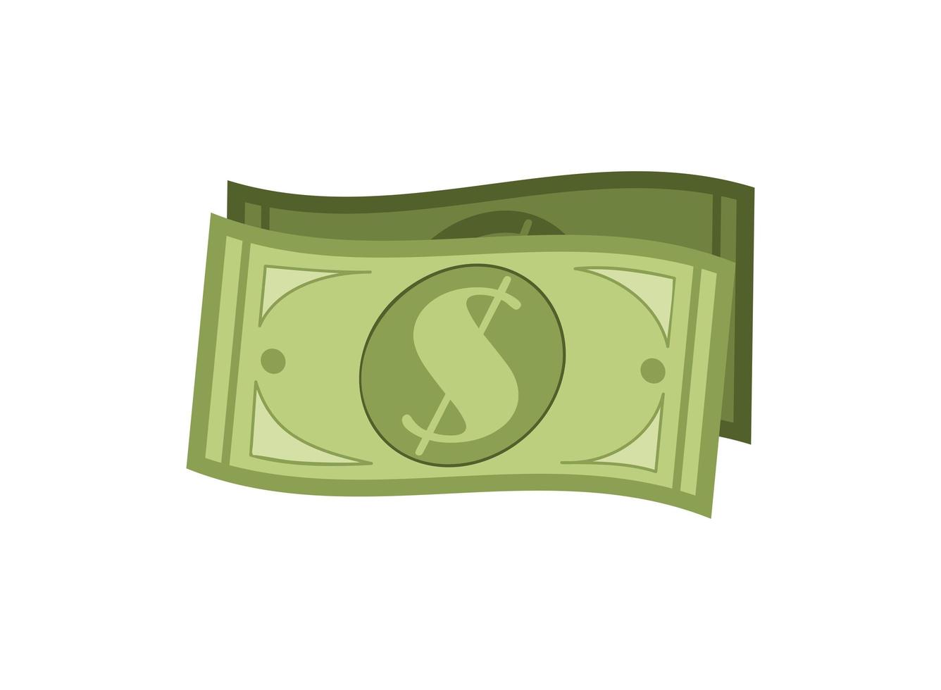 pengar sedlar valuta kontanter ikonen isolerade och platt design vektor