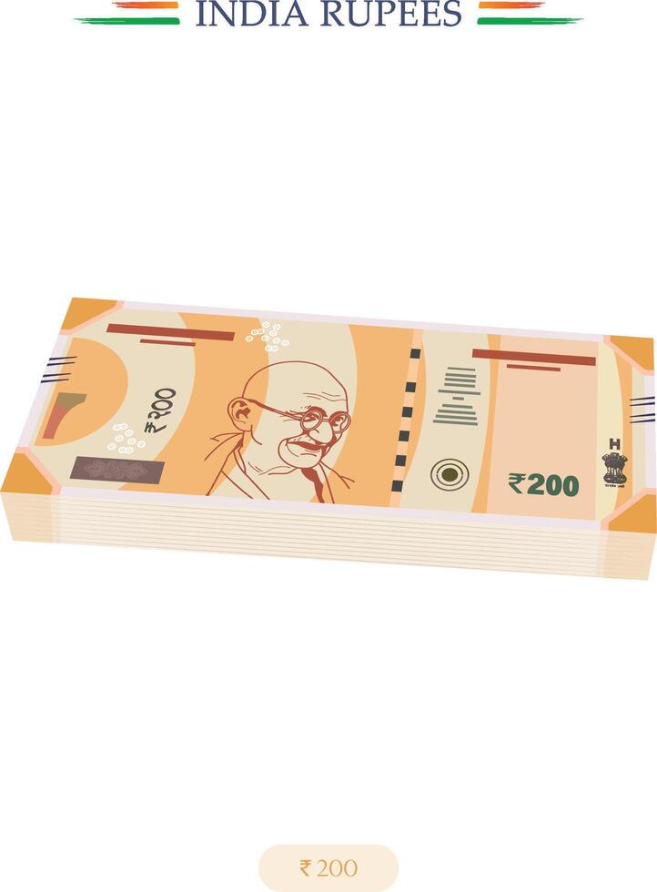 illustration av ny indisk rupier valuta notera vektor