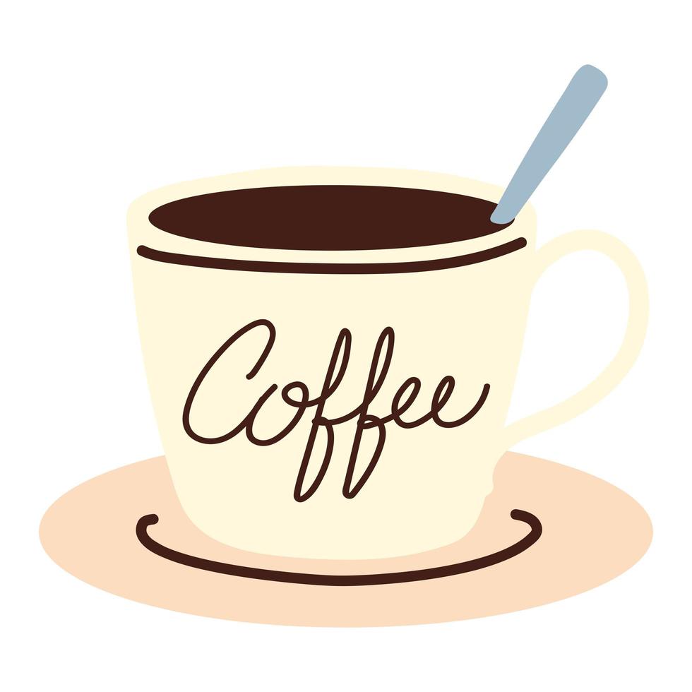 Tasse Kaffee und Löffel vektor