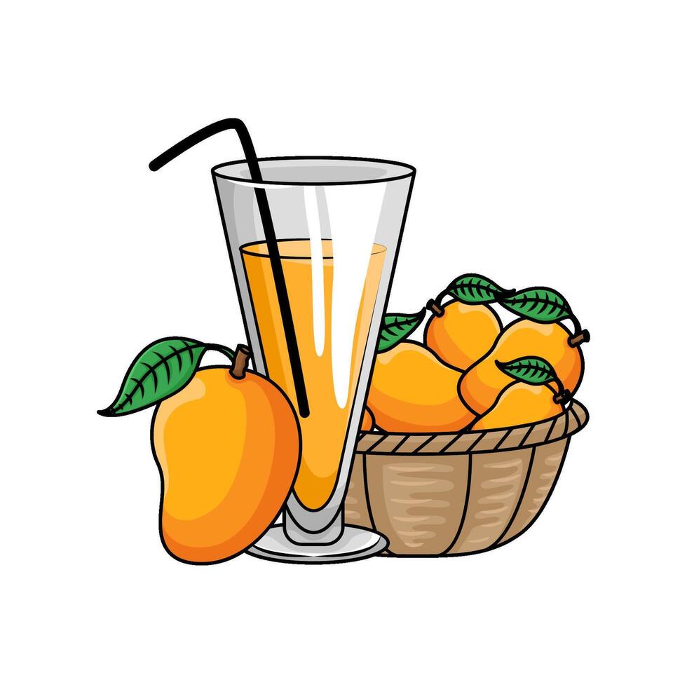 illustration av mango juice vektor