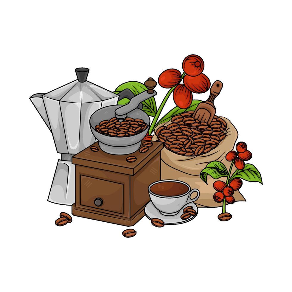 Illustration von Kaffee Schleifer vektor