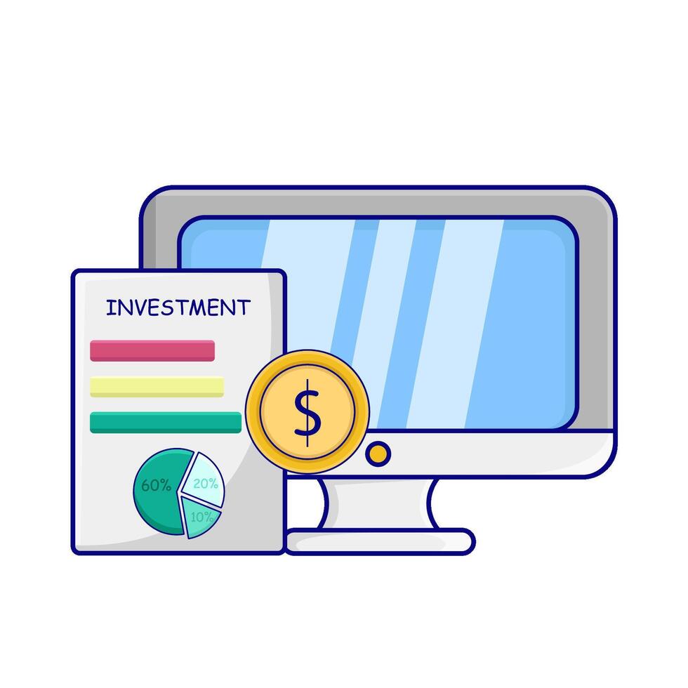 Illustration von online Investition vektor