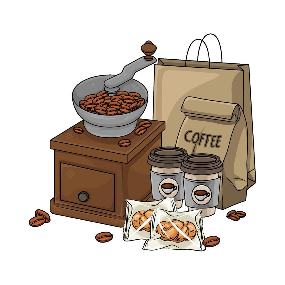 illustration av kaffe kvarn vektor