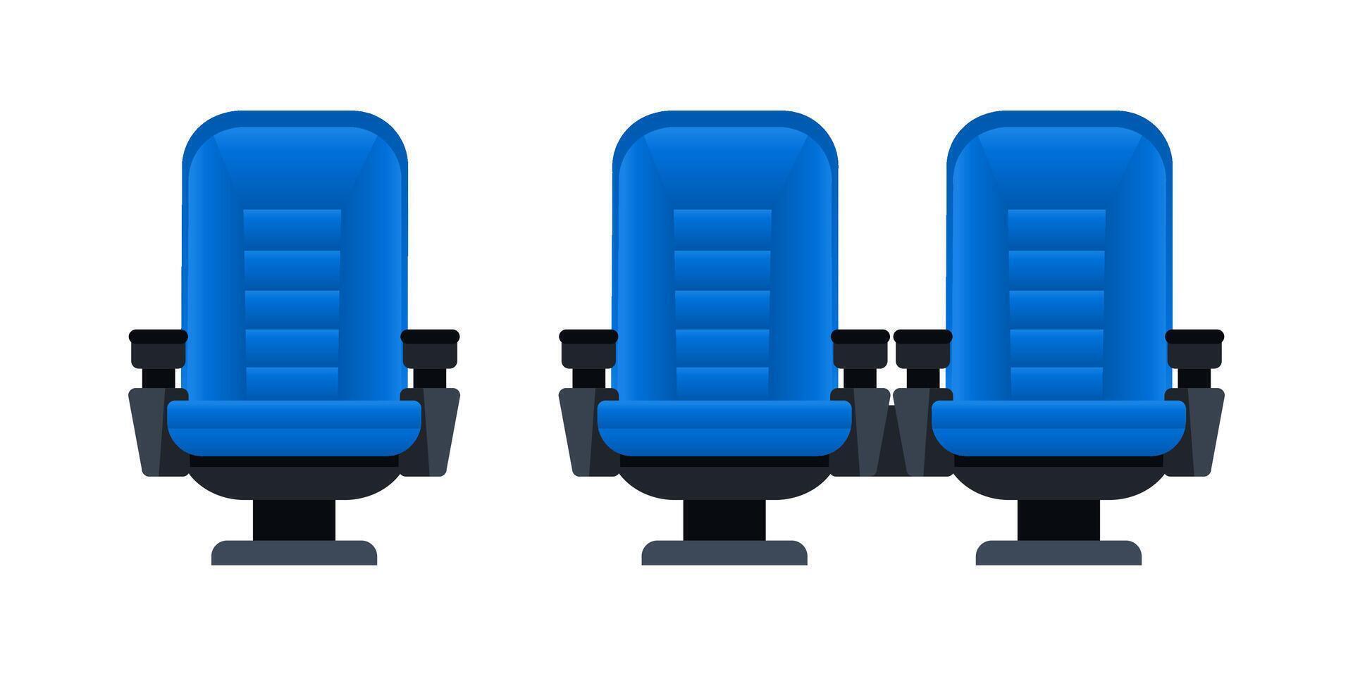 blå film teater säten för bekväm tittar på filma. bio stol. vektor illustration