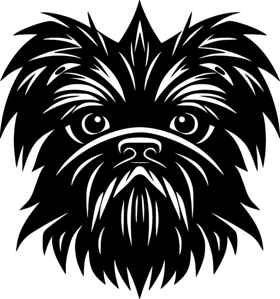 affenpinscher - - schwarz und Weiß isoliert Symbol - - Vektor Illustration