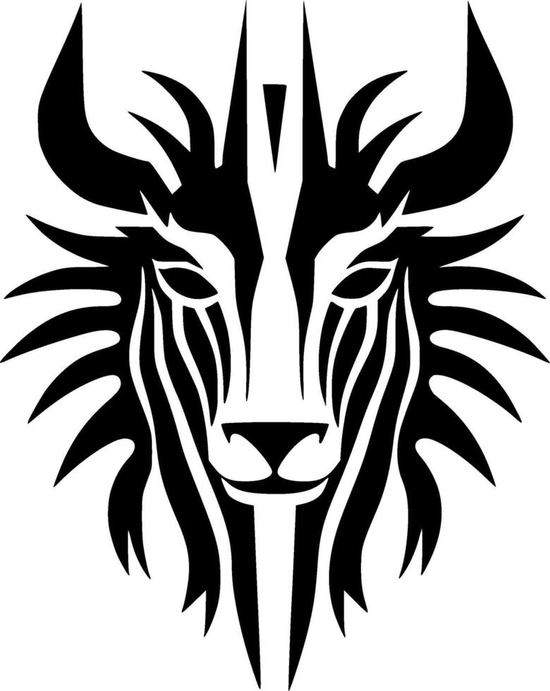 djur- - svart och vit isolerat ikon - vektor illustration