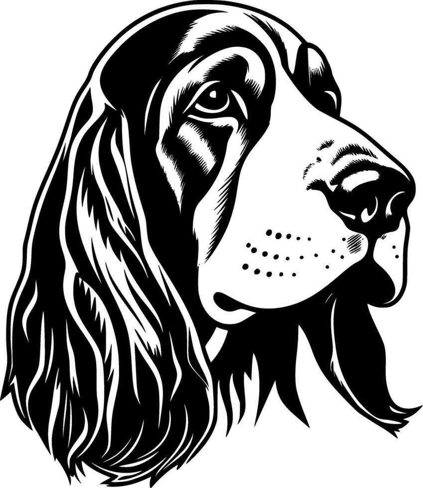 basset hund - minimalistisk och platt logotyp - vektor illustration