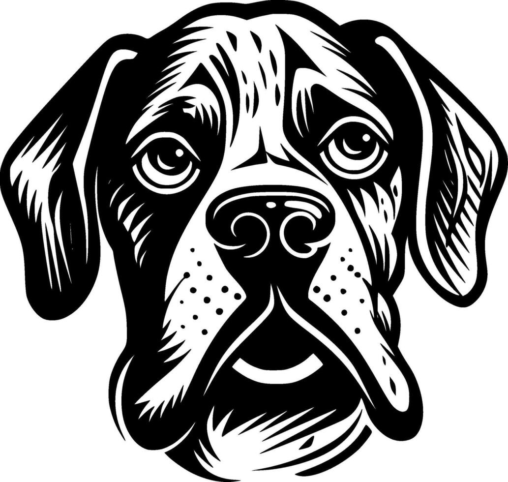 Boxer Hund - - schwarz und Weiß isoliert Symbol - - Vektor Illustration