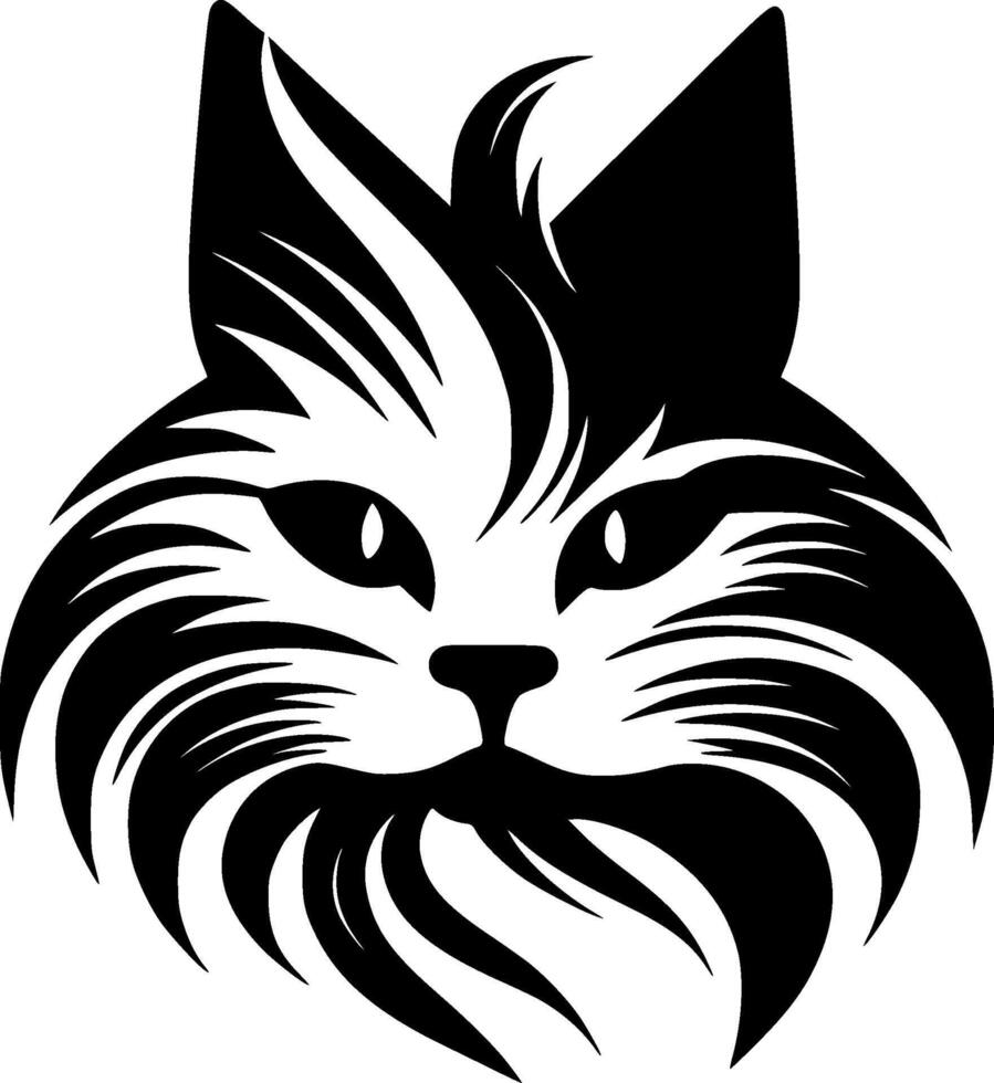 katt - minimalistisk och platt logotyp - vektor illustration