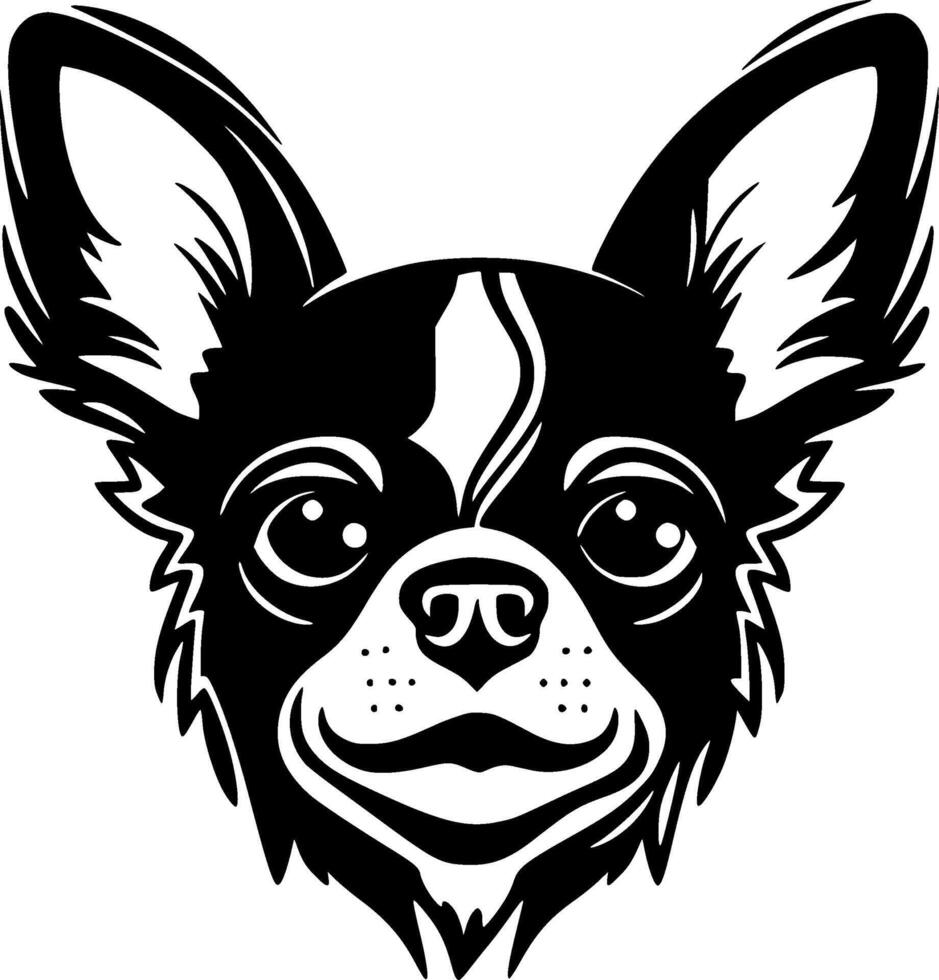 Chihuahua - - schwarz und Weiß isoliert Symbol - - Vektor Illustration