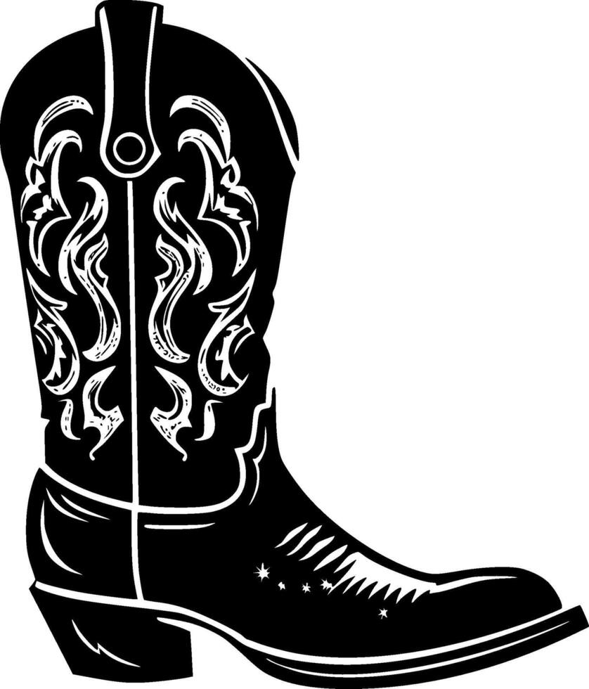 Cowboy Stiefel, minimalistisch und einfach Silhouette - - Vektor Illustration