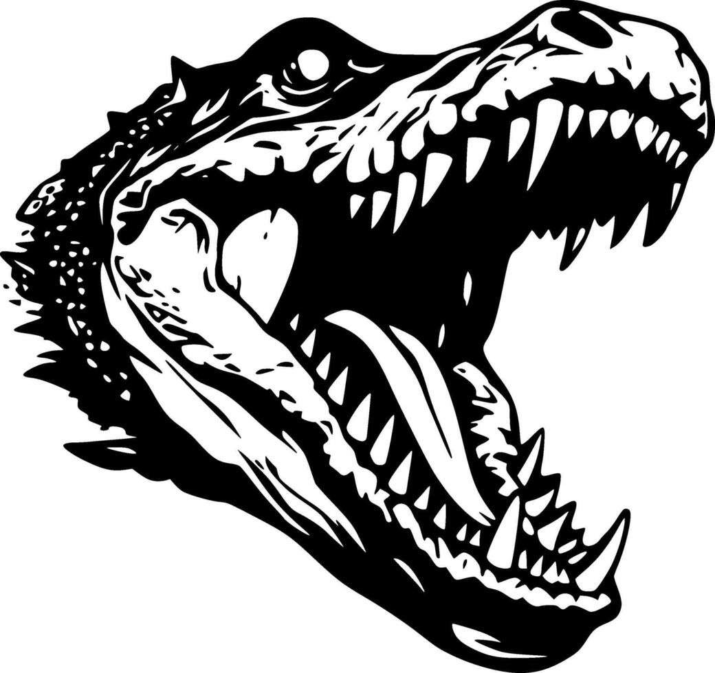 Krokodil - - minimalistisch und eben Logo - - Vektor Illustration