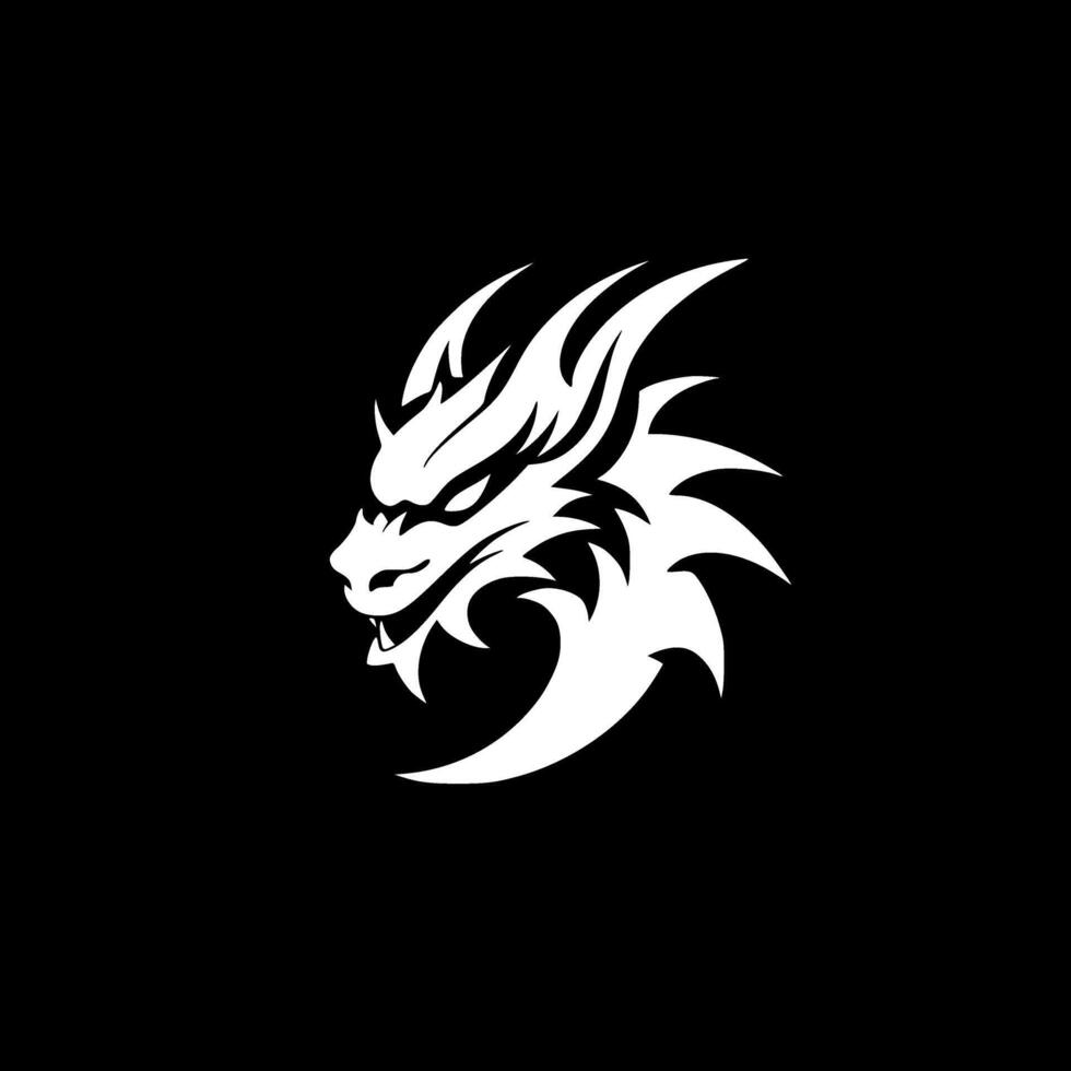 Drachen - - minimalistisch und eben Logo - - Vektor Illustration