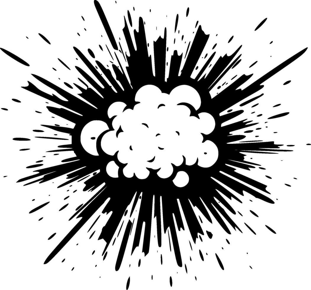 explosion, minimalistisk och enkel silhuett - vektor illustration
